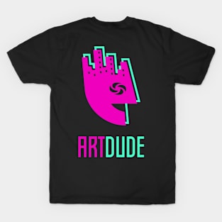 YourArtDude Logo In Magenta And Lt. Green T-Shirt